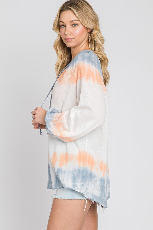 Tie Dye Double Gauze Blouse - Made in USA