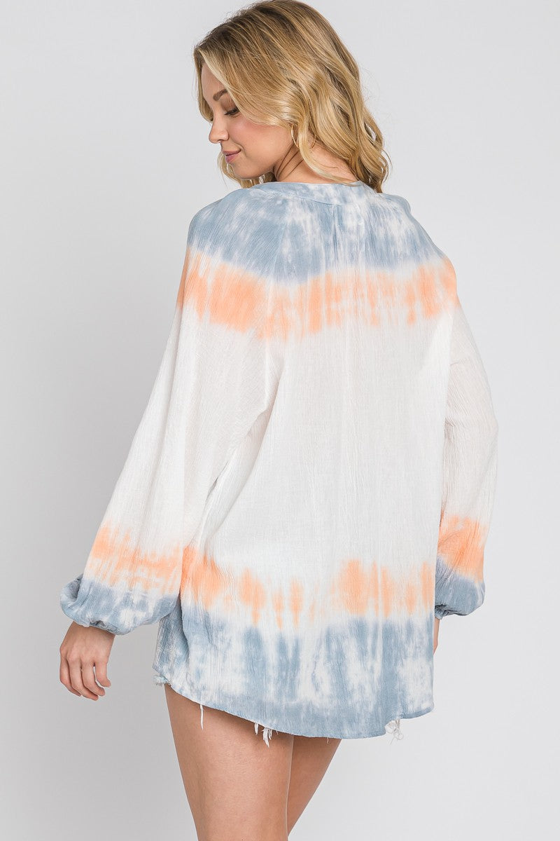 Tie Dye Double Gauze Blouse - Made in USA