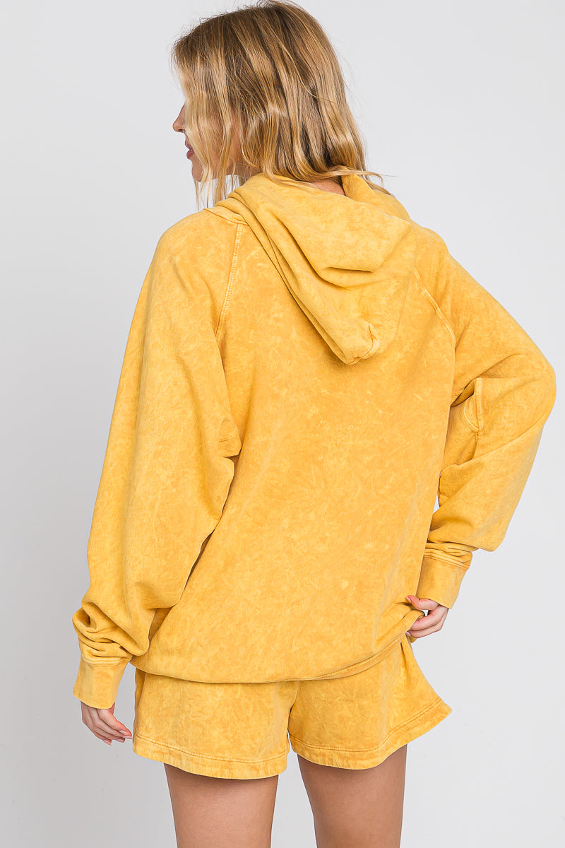 Mineral Wash French Terry Hoodie: USA Made Cotton Lounge Outfit