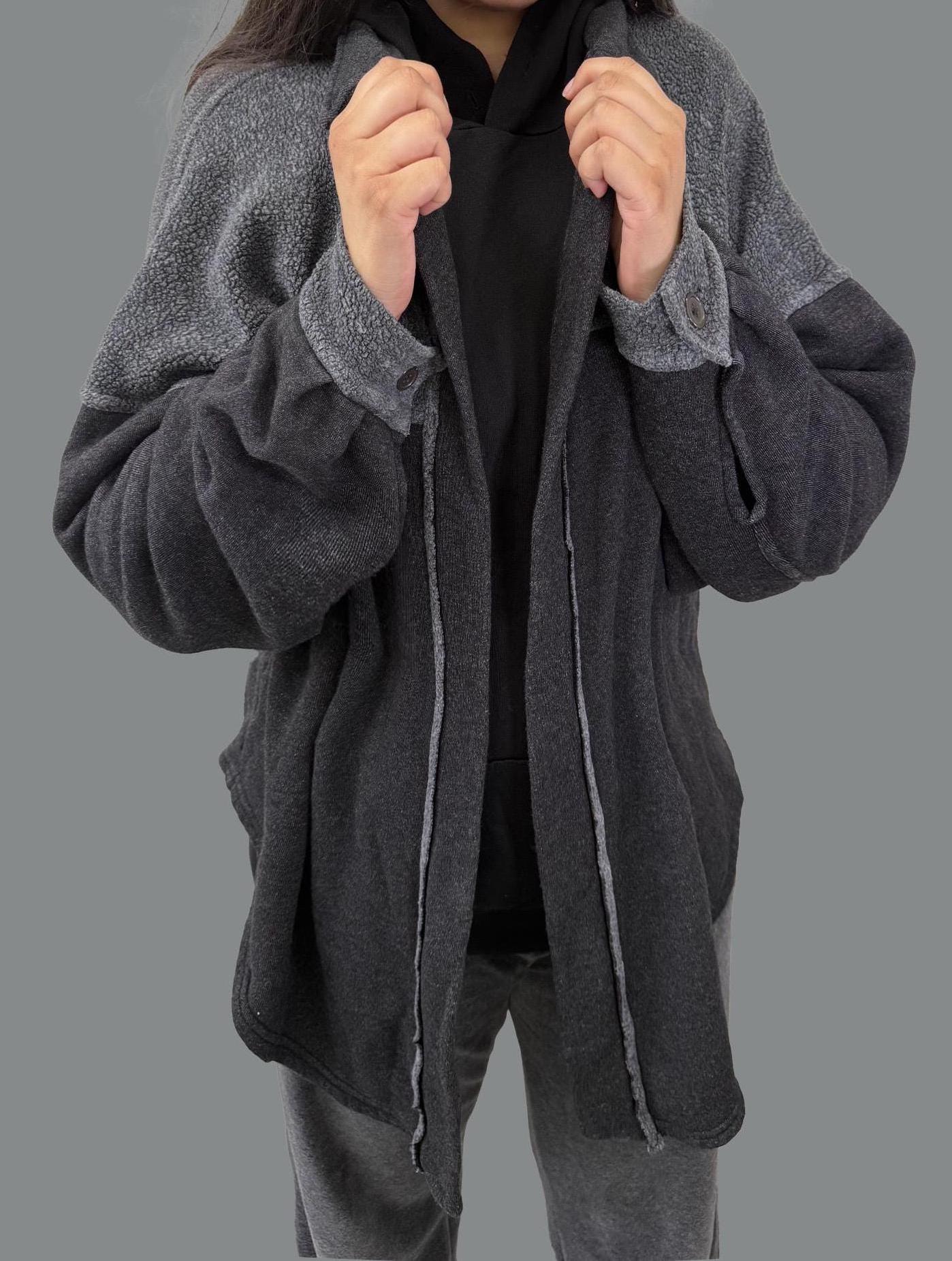 Oversized Sherpa Cardigan: Boho Hippie Style - Made in USA