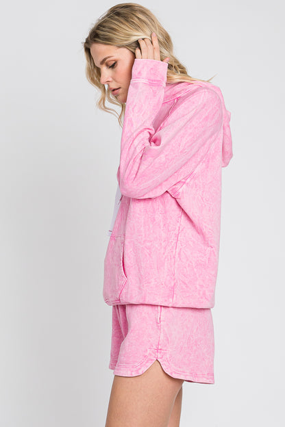 Mineral Wash French Terry Hoodie: USA Made Cotton Lounge Outfit