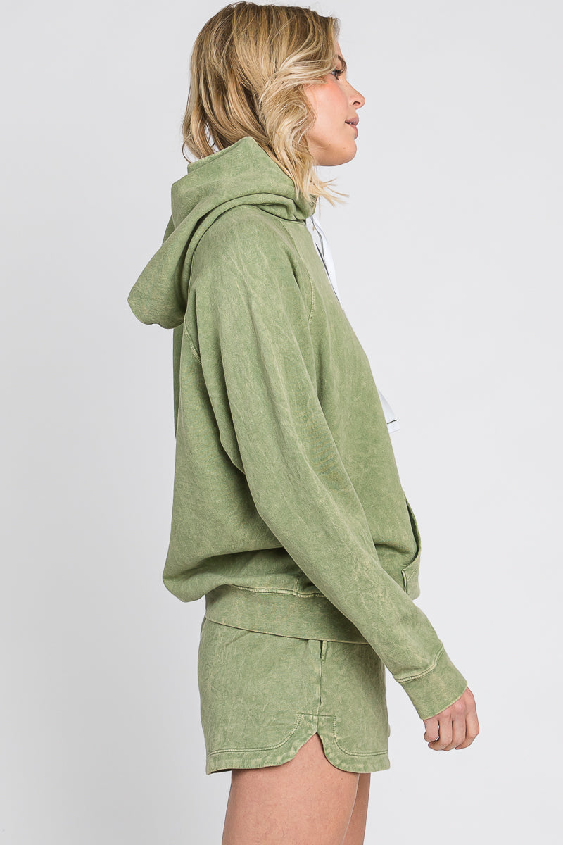 Mineral Wash French Terry Hoodie: USA Made Cotton Lounge Outfit