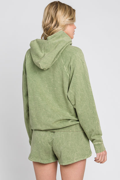 Mineral Wash French Terry Hoodie: USA Made Cotton Lounge Outfit
