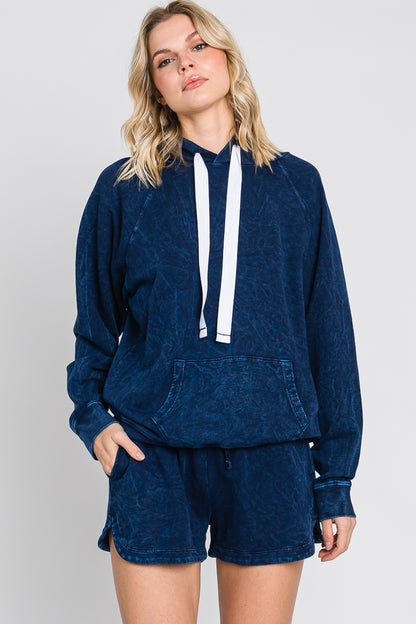 Mineral Wash French Terry Hoodie: USA Made Cotton Lounge Outfit
