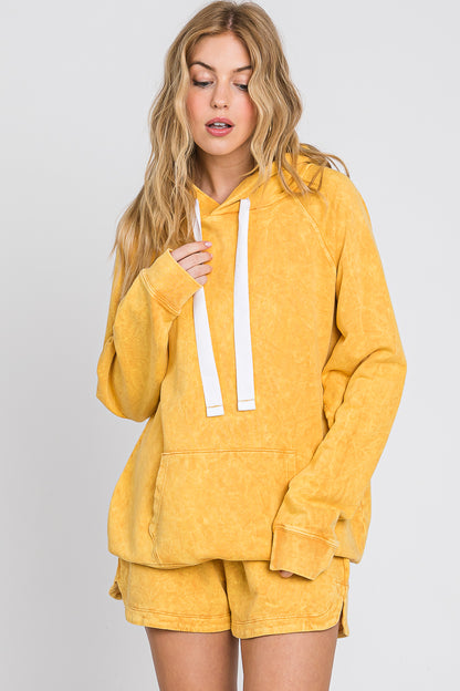 Mineral Wash French Terry Hoodie: USA Made Cotton Lounge Outfit