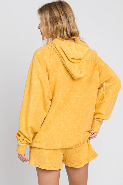 Mineral Wash French Terry Hoodie: USA Made Cotton Lounge Outfit