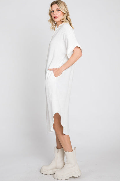 Organic Cotton Gauze Tunic: Oversized Long Shirt, Made in USA