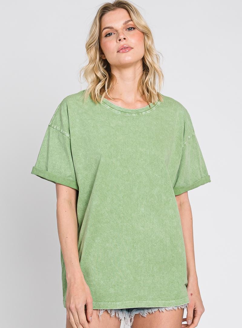 Mineral Wash Boyfriend T-Shirt: Soft Cotton Vintage Look