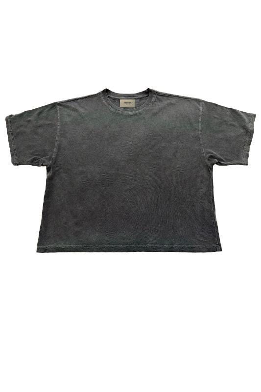 Pigment Dye Vintage Feel Crop T-Shirt: Relaxed Grunge Cotton Tee - Made in USA