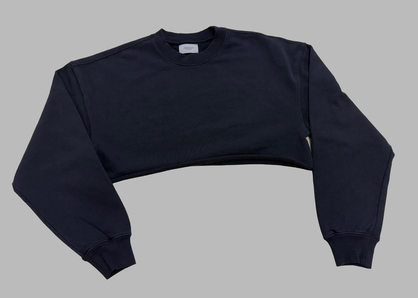 Sporty Crop Sweatshirt: Organic Cotton Long Sleeve, Made in USA