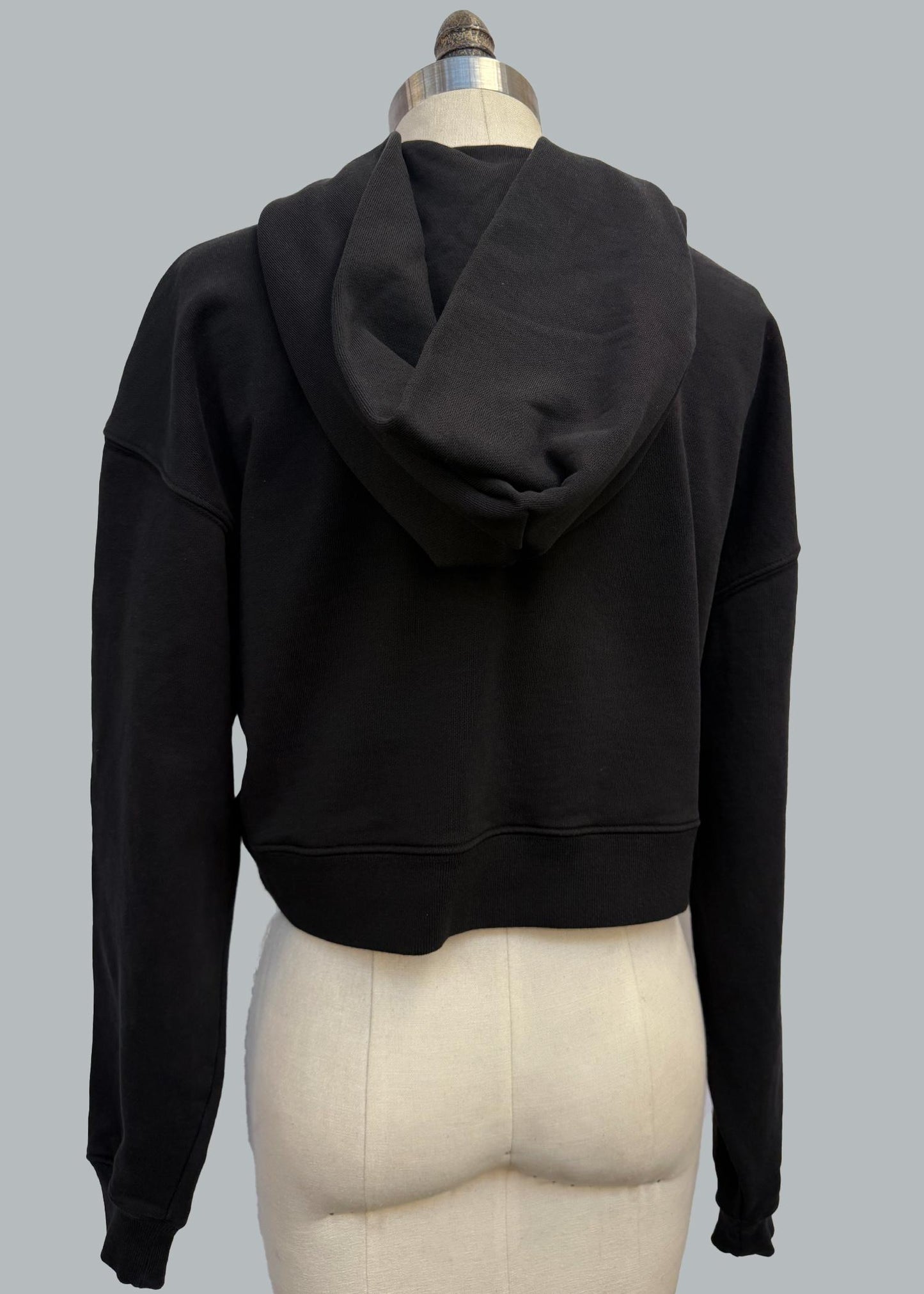 Cropped Hoodie: Heavyweight French Terry Cotton, Relaxed Fit - Made in USA