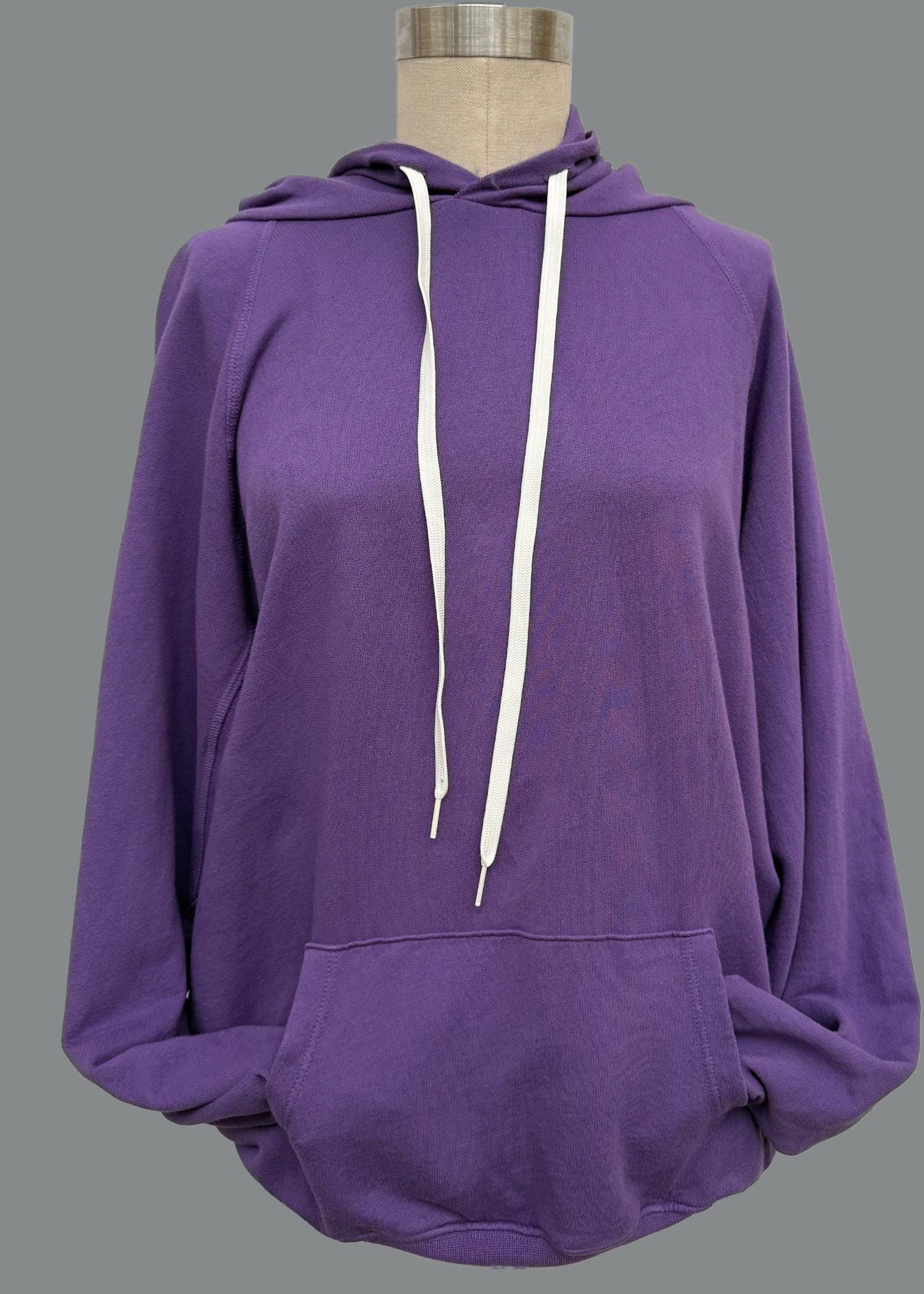 Garment Dye Oversized Cotton French Terry Hoodie: Lightweight Drawstring Sweatshirt