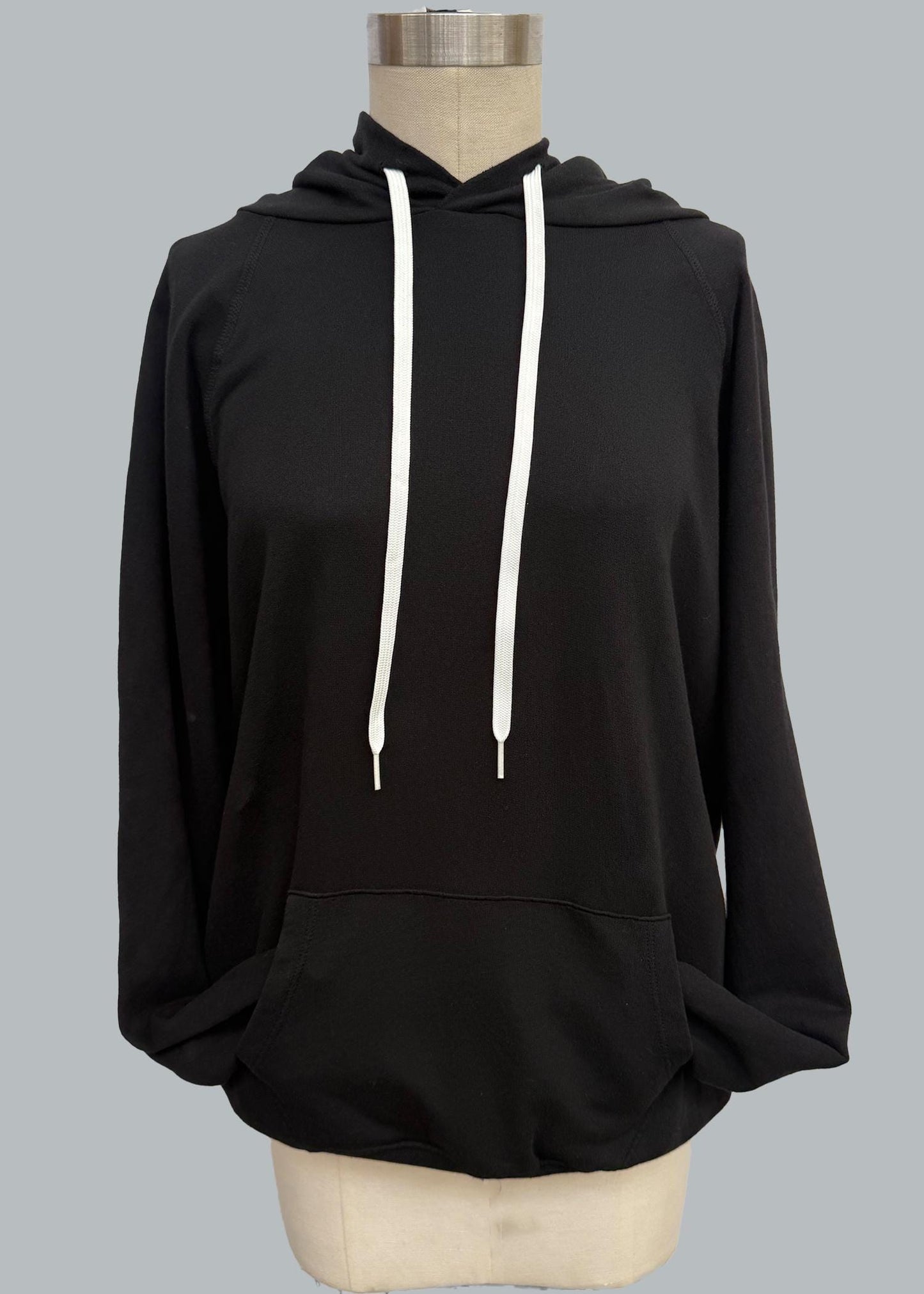 Garment Dye Oversized Cotton French Terry Hoodie: Lightweight Drawstring Sweatshirt