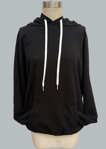 Garment Dye Oversized Cotton French Terry Hoodie: Lightweight Drawstring Sweatshirt
