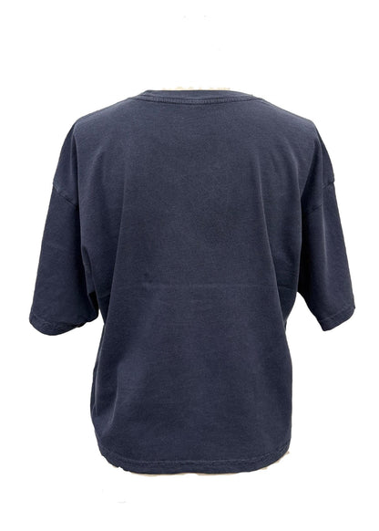 Pigment Dye Vintage Feel Crop T-Shirt: Relaxed Grunge Cotton Tee - Made in USA