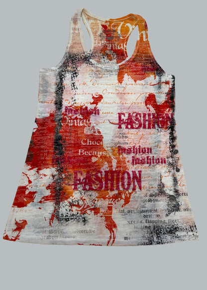 Graphic Racerback Tank Top: Y2K Inspired Fashion - Made in USA