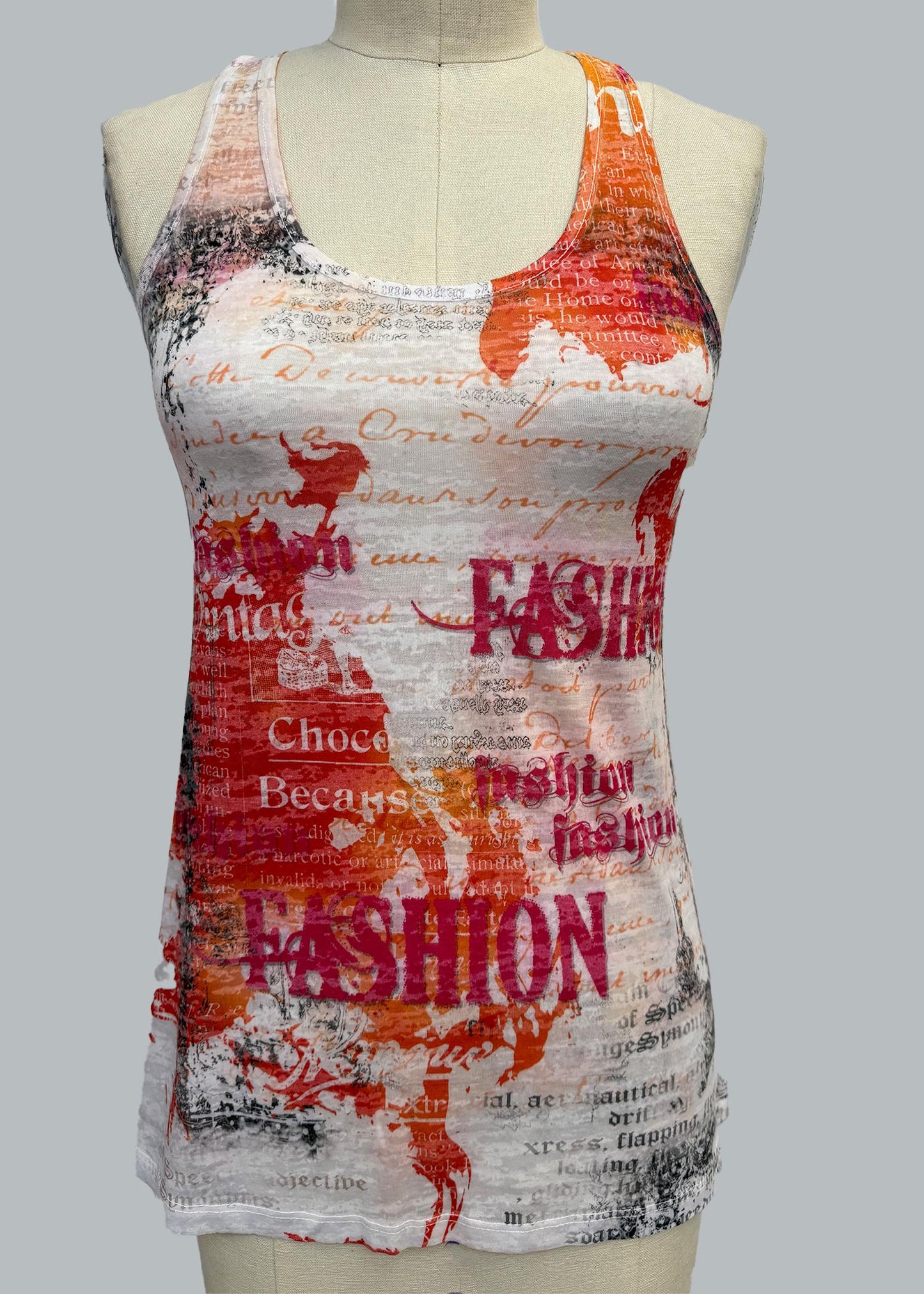 Graphic Racerback Tank Top: Y2K Inspired Fashion - Made in USA
