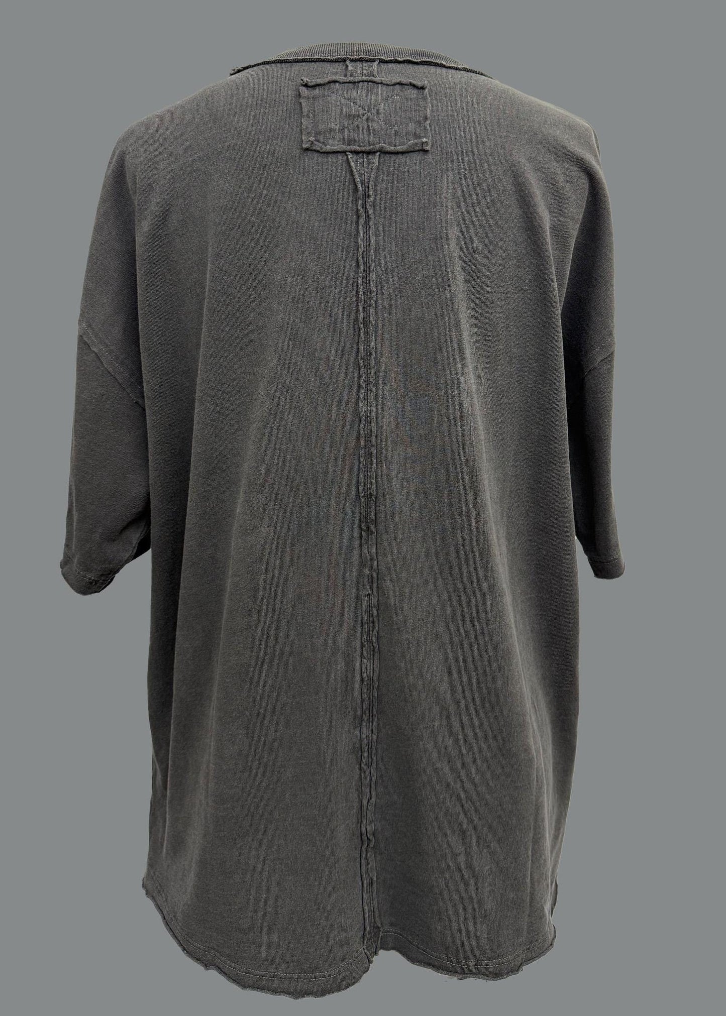 Oversized Cotton Pocket T-Shirt: Muted Grunge Streetwear