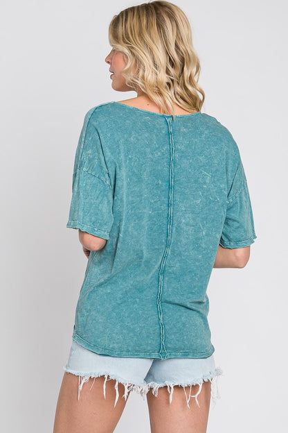Cowl Neck Top: Lightweight Cotton Slub, Made in USA