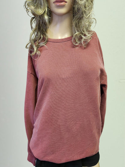 Pigment Dye Cozy Sweatshirt, Waist Band, Muted Colors, Free US Shipping - Made in USA