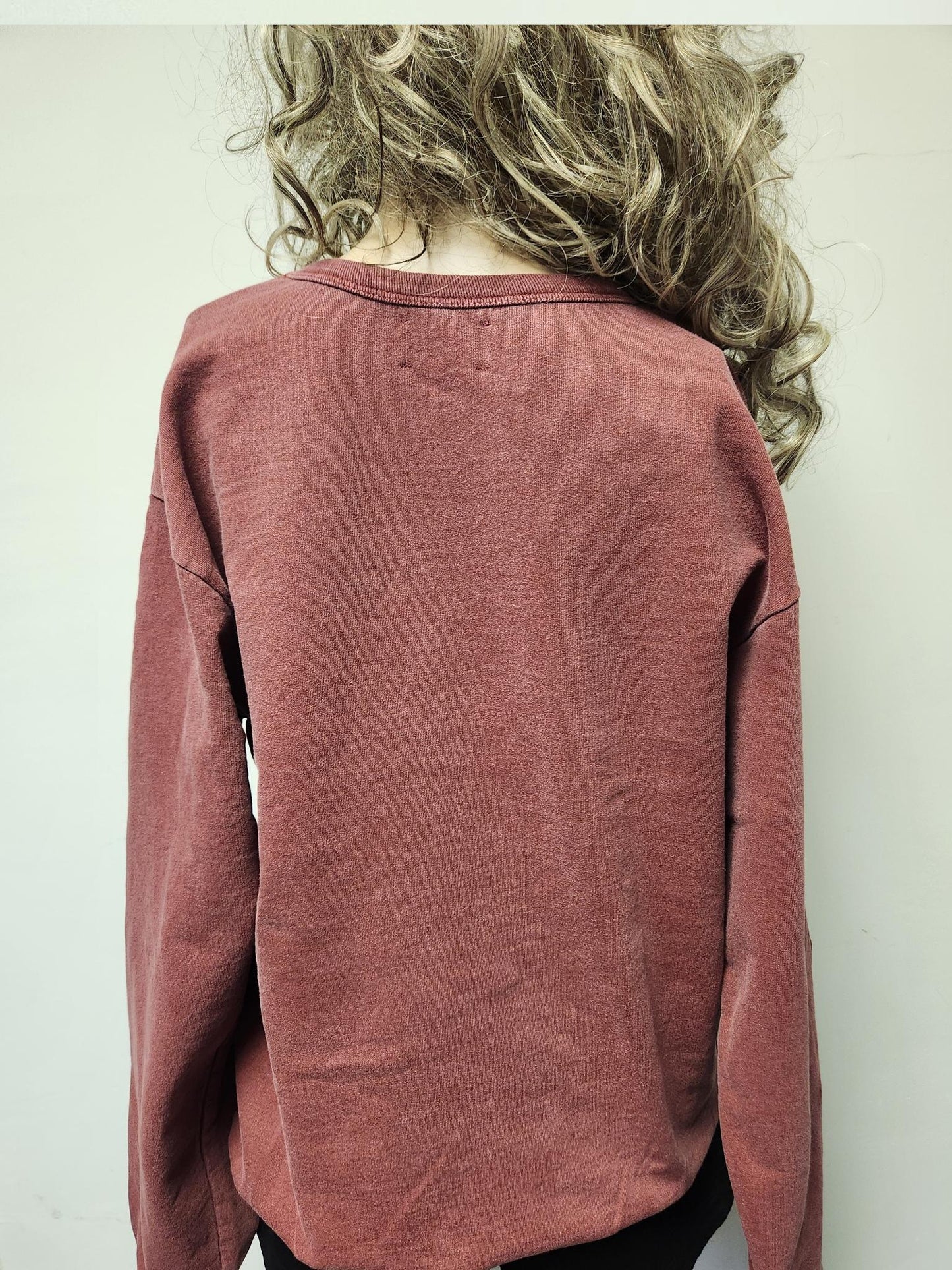 Pigment Dye Cozy Sweatshirt, Waist Band, Muted Colors, Free US Shipping - Made in USA