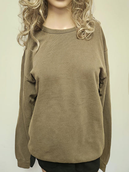 Pigment Dye Cozy Sweatshirt, Waist Band, Muted Colors, Free US Shipping - Made in USA