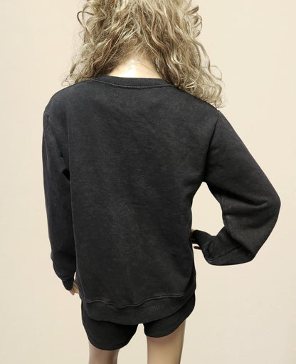 Mineral Wash Oversized Cotton Sweatshirt - Made in USA - Fall Colors
