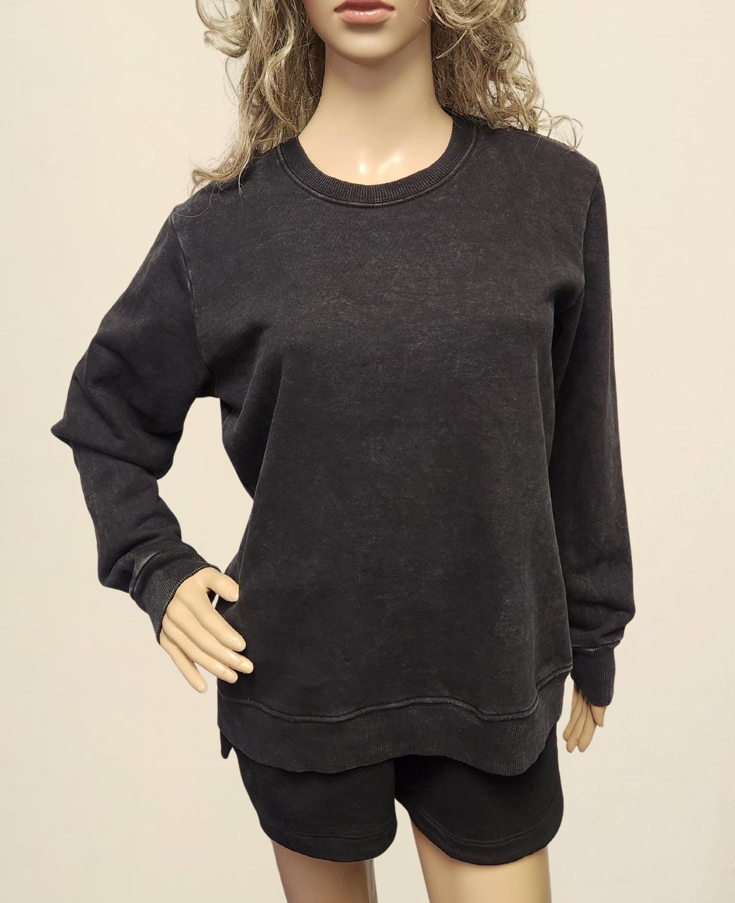 Mineral Wash Oversized Cotton Sweatshirt - Made in USA - Fall Colors