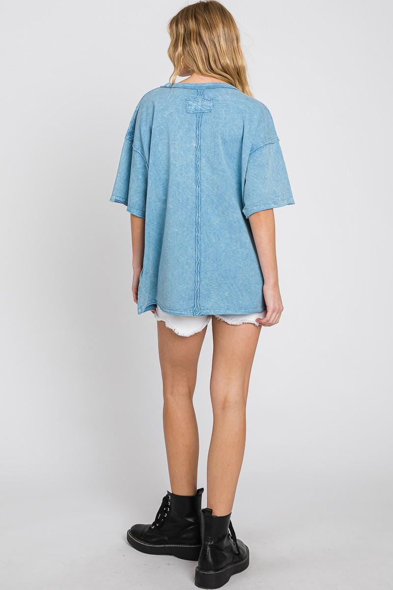 Boho V-Neck Women's Tee, Oversized/Slouchy Fit - Made in USA