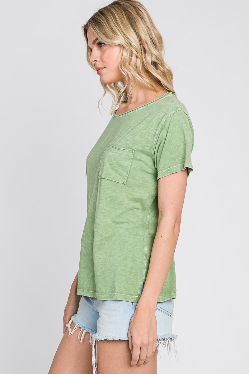 Mineral Washed Slub Cotton T-Shirt - Made in USA