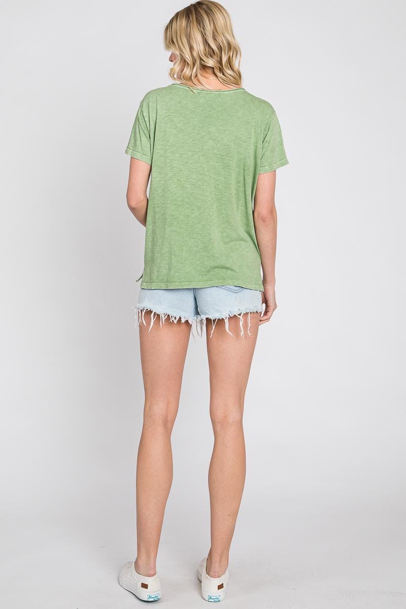 Mineral Washed Slub Cotton T-Shirt - Made in USA