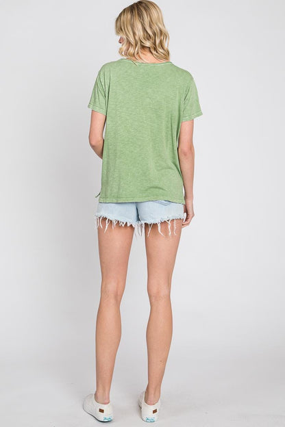 Mineral Washed Slub Cotton T-Shirt - Made in USA