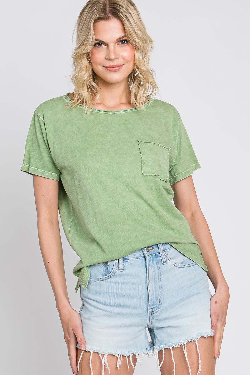 Mineral Washed Slub Cotton T-Shirt - Made in USA