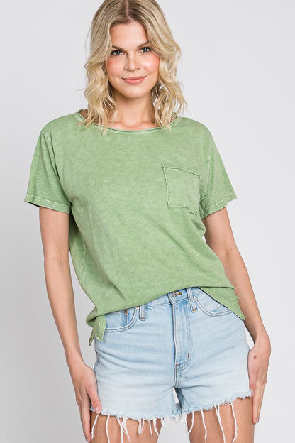 Mineral Washed Slub Cotton T-Shirt - Made in USA
