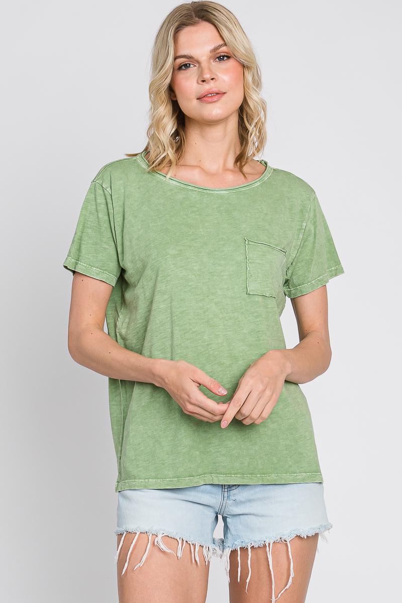 Mineral Washed Slub Cotton T-Shirt - Made in USA