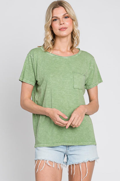 Mineral Washed Slub Cotton T-Shirt - Made in USA