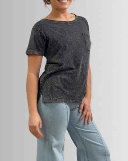 Mineral Washed Slub Cotton T-Shirt - Made in USA