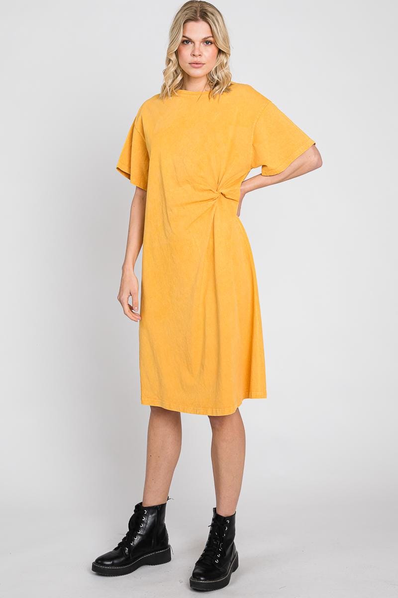 Casual Summer Dress: Tie Detail - Made in USA