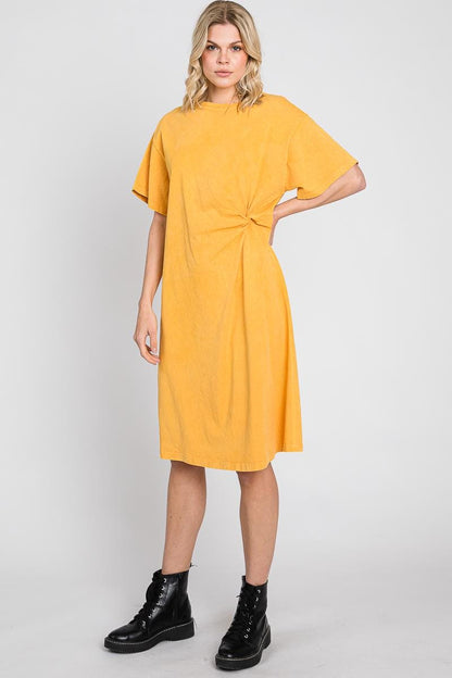 Casual Summer Dress: Tie Detail - Made in USA