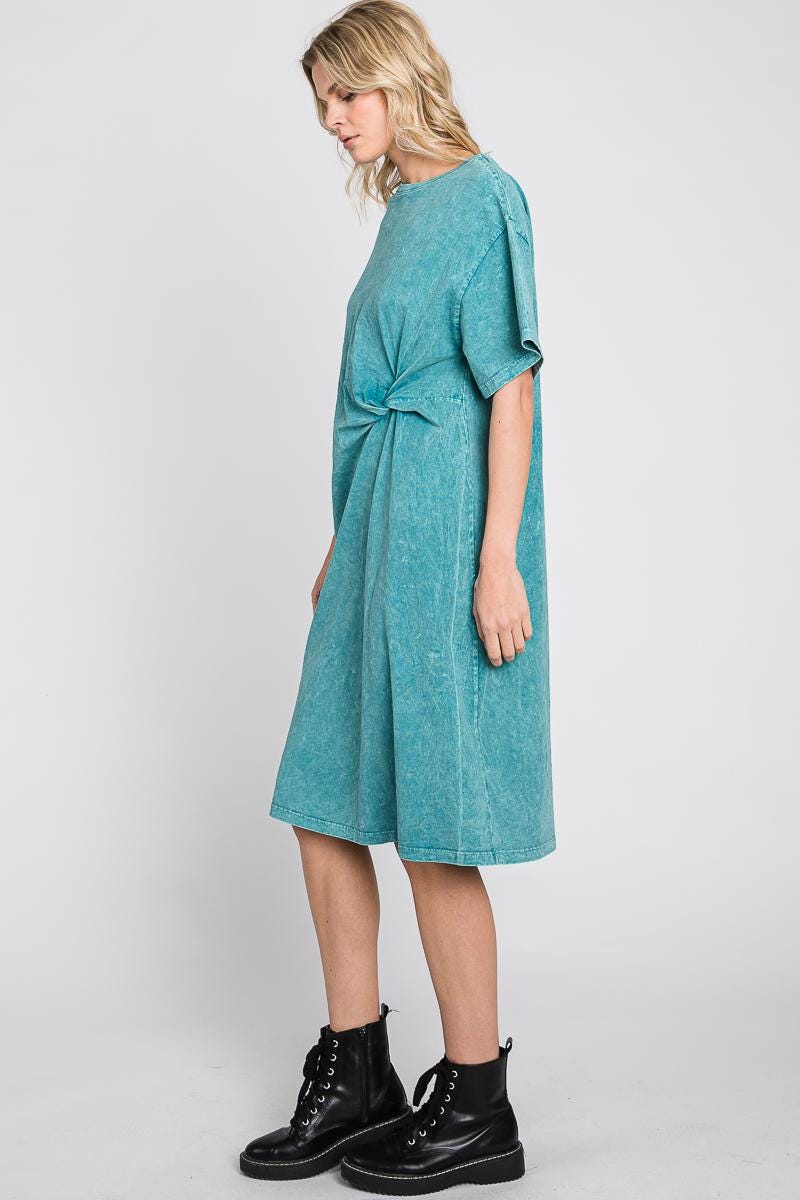 Casual Summer Dress: Tie Detail - Made in USA